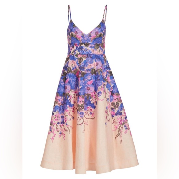 Zimmerman Tide Linen Midi Dress • Size 1 (US 6) - Picture 3 of 4